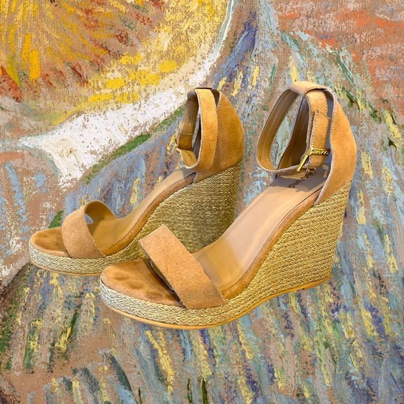 Kaanas Shoes - KAANAS Eleuthera TAN Espadrilles WEDGE Sandals Natural Rattan Heel SIZE 9
